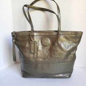 Coach Stitched C Signature Stripe Tote F15142